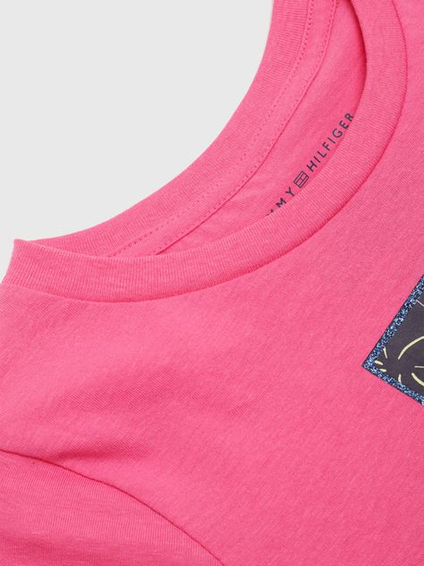 Polera Con Logo De Parches Rosado Tommy Hilfiger-3