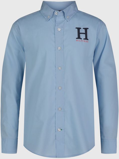 Camisa Essential Con Logo Celeste Tommy Hilfiger-0