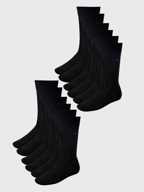 Pack De 4 Calcetines Solid Negro Tommy Hilfiger-0