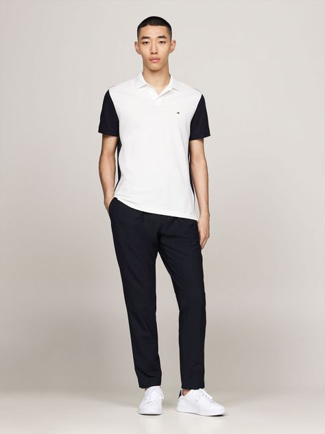 Polo Color Block Regular Fit Blanco Tommy Hilfiger-1