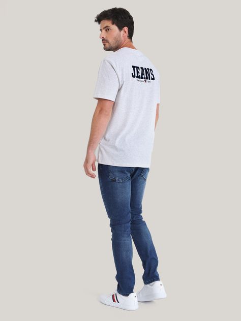 Polera Con Logo En Espalda Gris Tommy Jeans-2