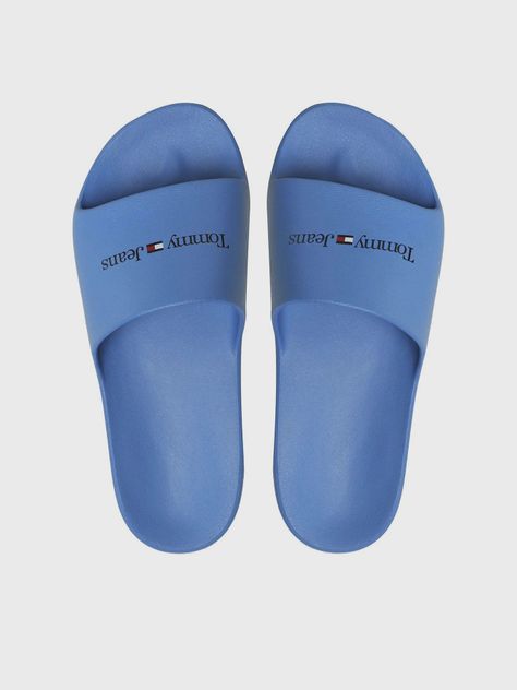 Sandalias Basic Con Logo Celeste Tommy Hilfiger-2