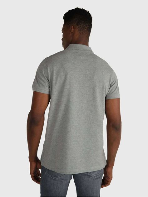 Polo Logo Bordado Regular Fit Gris Tommy Hilfiger-2