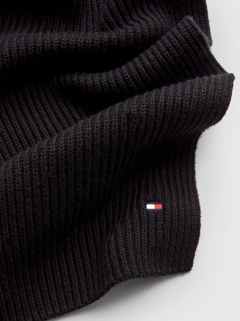 Bufanda Essential De Punto Negro Tommy Hilfiger-1