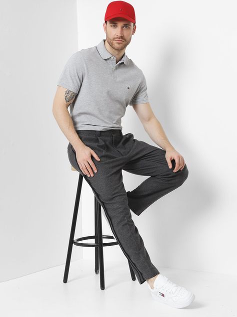 Polo Im 1985 Regular Fit Gris Tommy Hilfiger-1