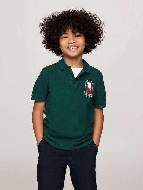 Polo Vertical Flag Logo Verde Tommy Hilfiger-0