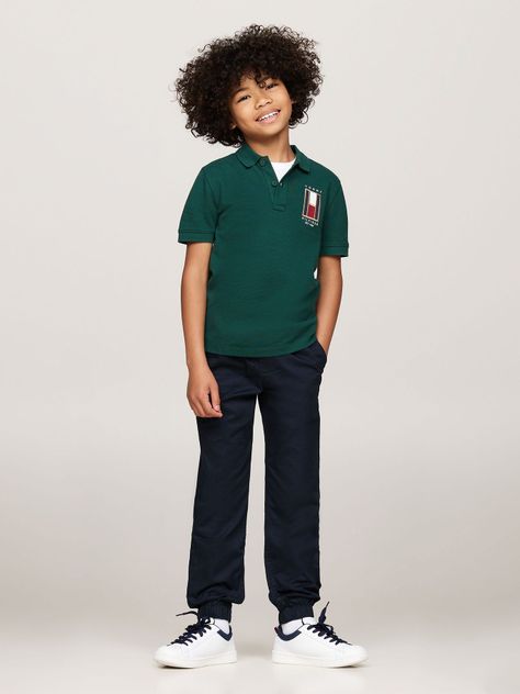 Polo Vertical Flag Logo Verde Tommy Hilfiger-1