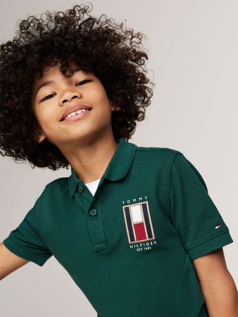 Polo Vertical Flag Logo Verde Tommy Hilfiger-3