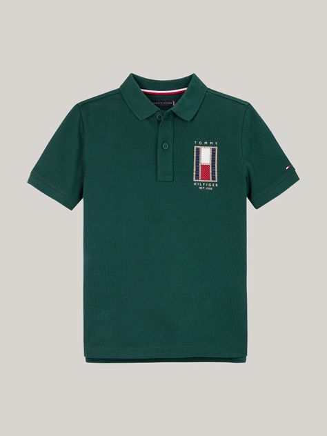 Polo Vertical Flag Logo Verde Tommy Hilfiger-4