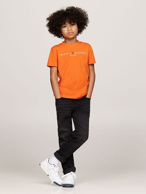 Polera Niño Essential Con Logo Naranjo Tommy Hilfiger-1