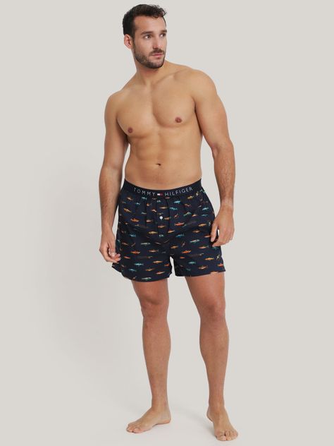 Bóxer De Algodón Con Logo Azul Tommy Hilfiger-1