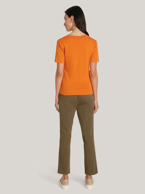 Polera A Rayas V-Neck Slim Fit Naranjo Tommy Hilfiger-2