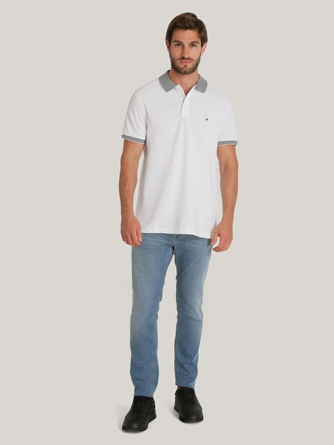 Polo Con Rayas Regular Fit Blanco Tommy Hilfiger-1
