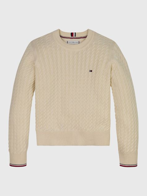 Sweater Punto Canalé Global Stripe Beige Tommy Hilfiger-0