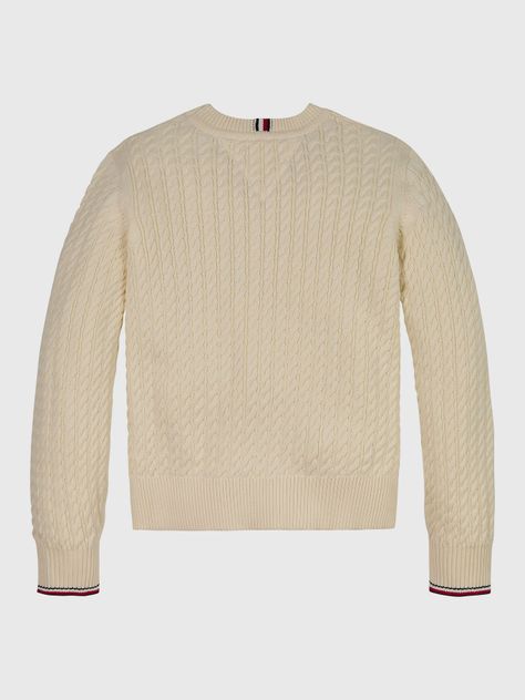 Sweater Punto Canalé Global Stripe Beige Tommy Hilfiger-1
