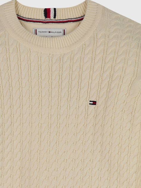 Sweater Punto Canalé Global Stripe Beige Tommy Hilfiger-2