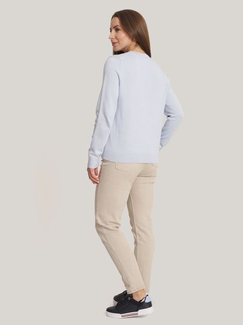 Sweater Solid Con Logo Celeste Tommy Hilfiger-2