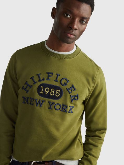 Polerón Collegiate Monotype Logo Verde Tommy Hilfiger-3