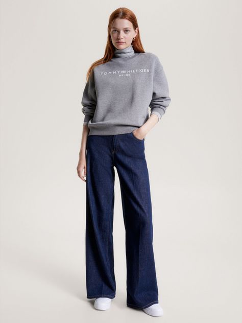Polerón Modern Con Logo Gris Tommy Hilfiger-1