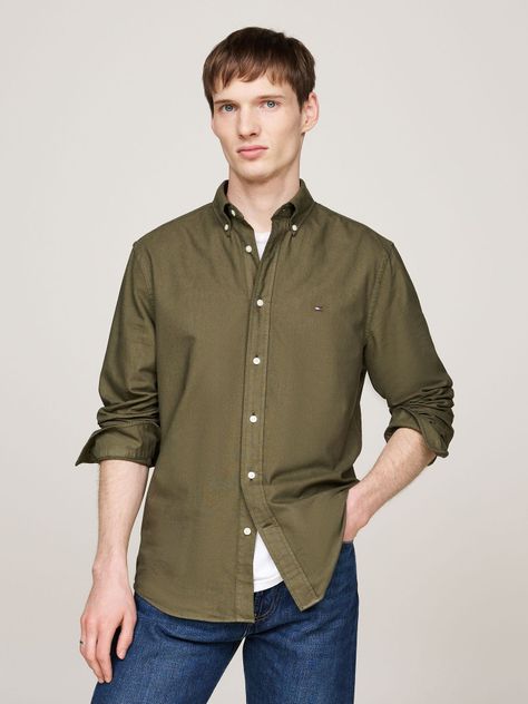 Camisa Oxford Regular Fit Verde Tommy Hilfiger-0