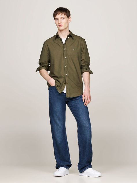 Camisa Oxford Regular Fit Verde Tommy Hilfiger-1