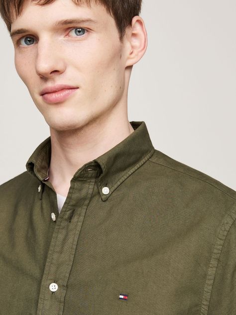 Camisa Oxford Regular Fit Verde Tommy Hilfiger-3