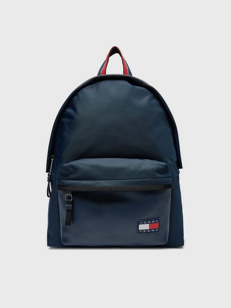 Mochila Solid Con Logo Engomado Azul Tommy Hilfiger-0