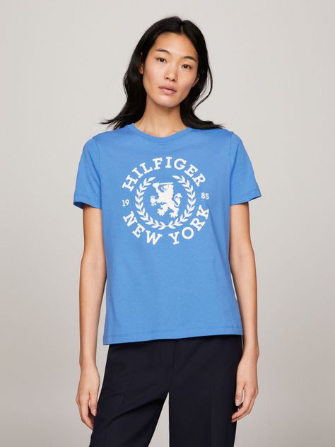 POLERA REGULAR FIT LOGO CREST CELESTE TOMMY HILFIGER-0
