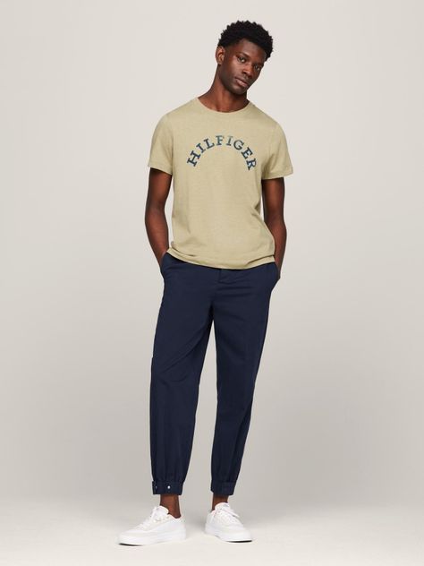 Polera Logo Arqueado Regular Fit Café Tommy Hilfiger-1