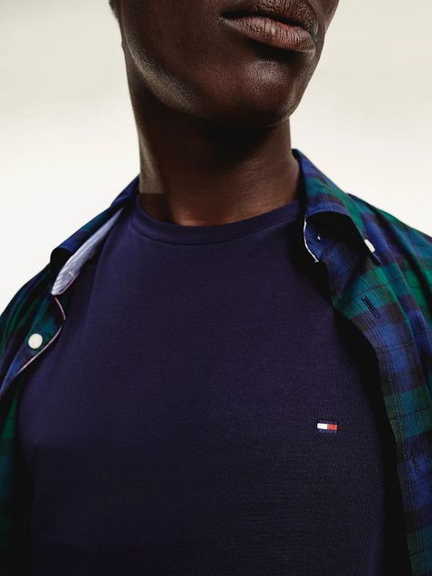 Polera Stretch Slim Azul Tommy Hilfiger A2-2