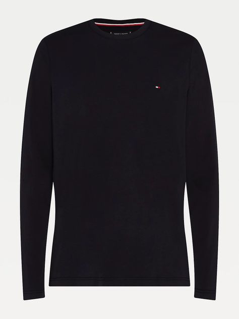 Polera Stretch Slim Azul Tommy Hilfiger A2-3