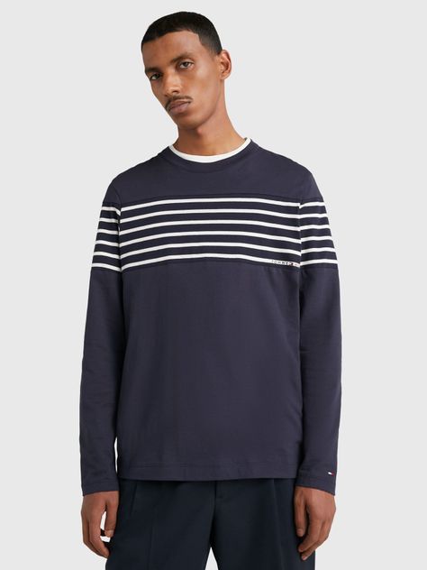 Polera  Striped Con Logo Azul Tommy Hilfiger-0