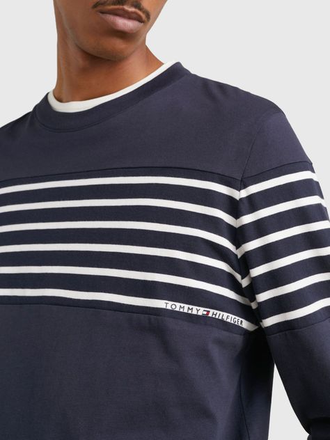 Polera  Striped Con Logo Azul Tommy Hilfiger-3