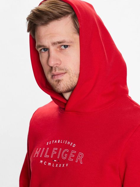 Polerón Hombre Curve Logo Rojo Tommy Hilfiger-3