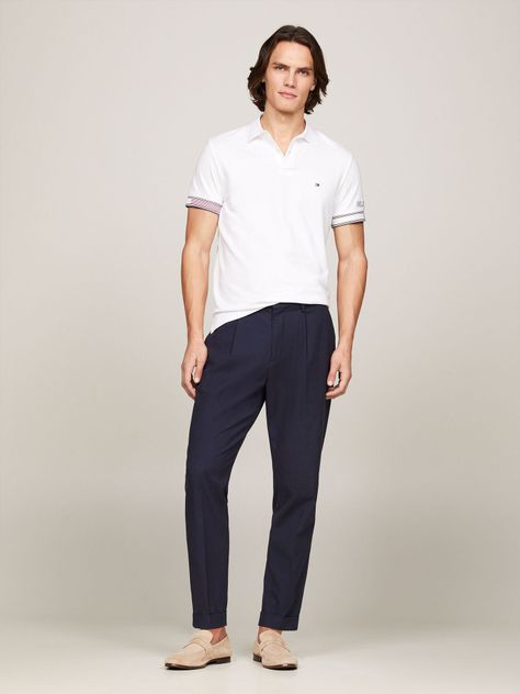 Polo Flag Con Ribetes Slim Fit Blanco Tommy Hilfiger-1