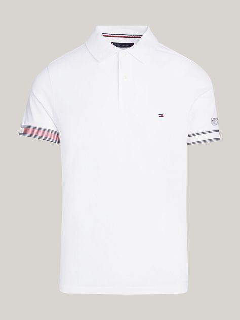 Polo Flag Con Ribetes Slim Fit Blanco Tommy Hilfiger-4