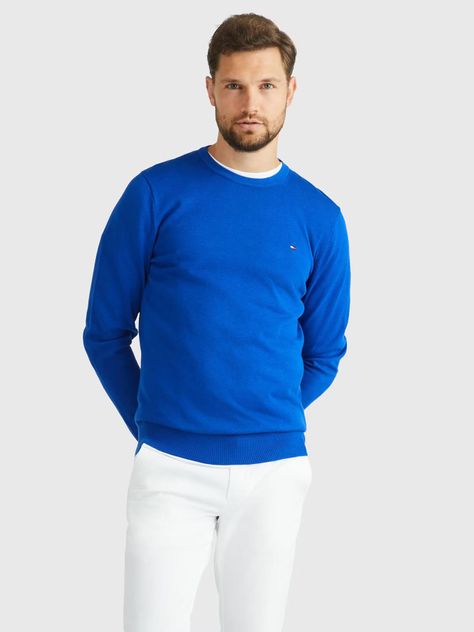 Sweater Básico Signature C-Neck Azul Tommy Hilfiger-0