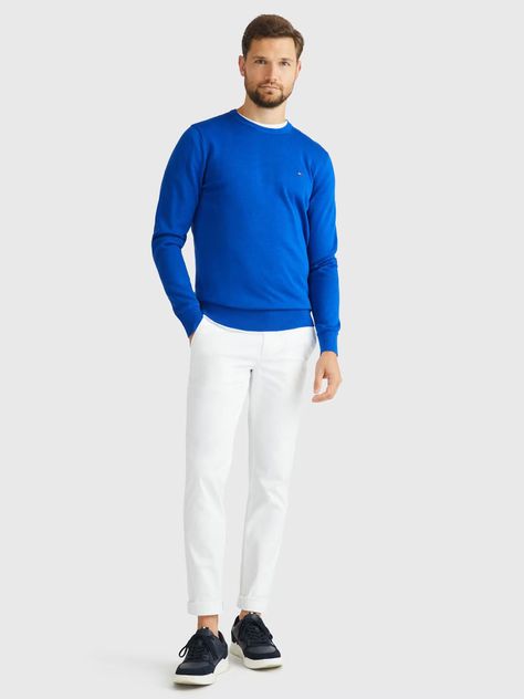 Sweater Básico Signature C-Neck Azul Tommy Hilfiger-1
