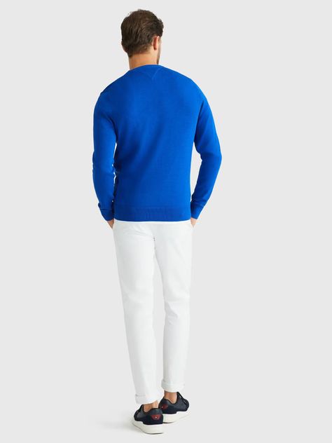 Sweater Básico Signature C-Neck Azul Tommy Hilfiger-2