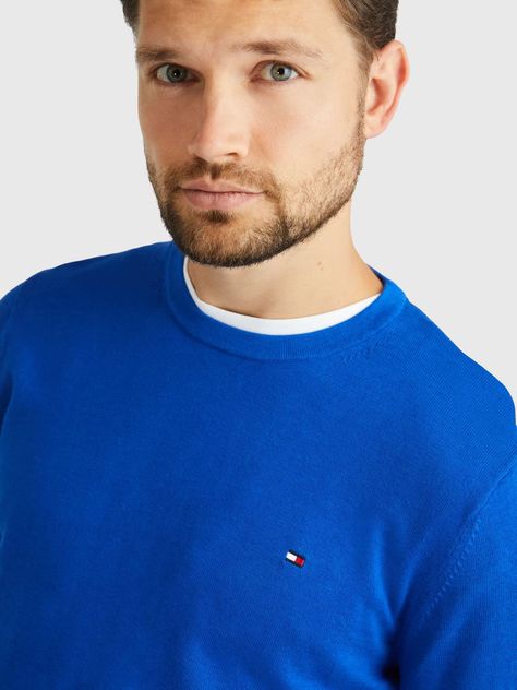 Sweater Básico Signature C-Neck Azul Tommy Hilfiger-3