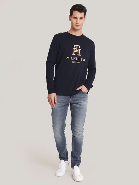 Polera Icon Golden Logo Azul Tommy Hilfiger-1
