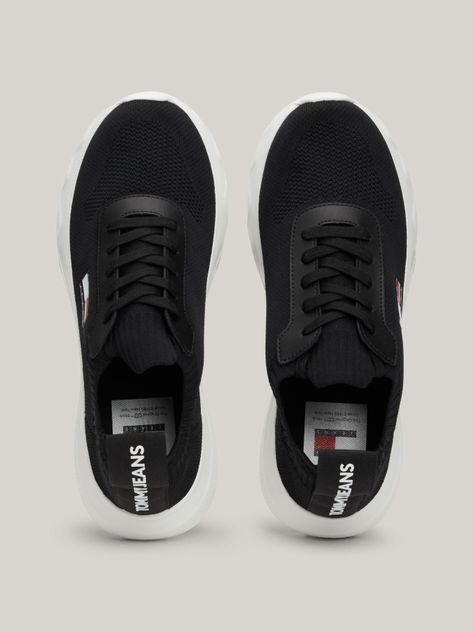 Zapatillas Running De Punto Negro Tommy Hilfiger-2
