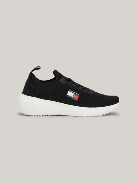 Zapatillas Running De Punto Negro Tommy Hilfiger-4