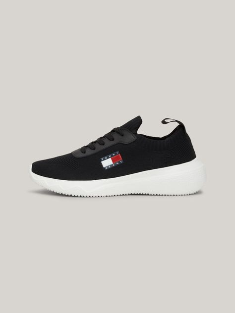 Zapatillas Running De Punto Negro Tommy Hilfiger-5