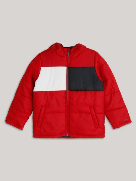 Tommy Pieced Puffer Rojo Tommy Hilfiger-0