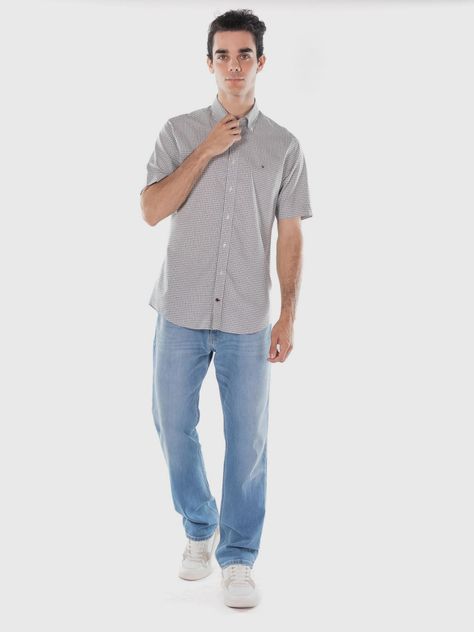 Camisa Business Check Regular Fit Gris Tommy Hilfiger-1