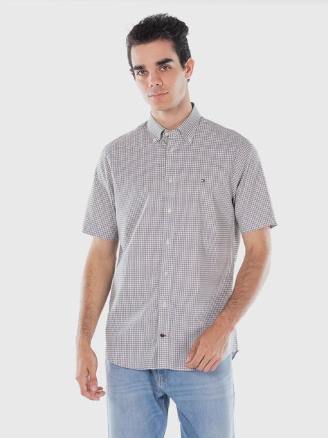 Camisa Business Check Regular Fit Gris Tommy Hilfiger-3
