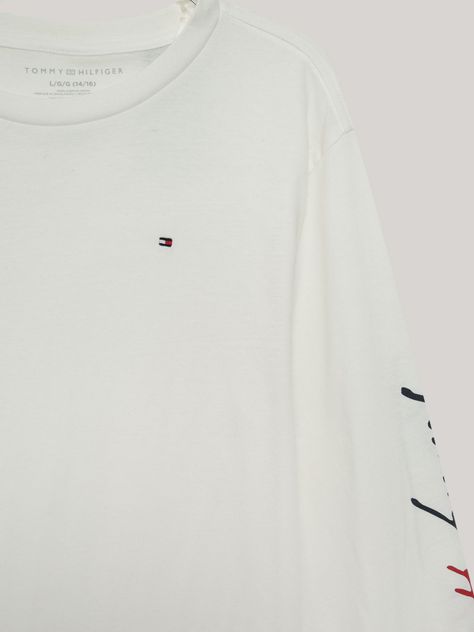 Polera De Niño Con Logo Script Blanco Tommy Hilfiger-2