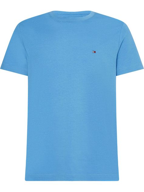 Polera Essent Cotton C Slim Fit Celeste Tommy Hilfiger-0
