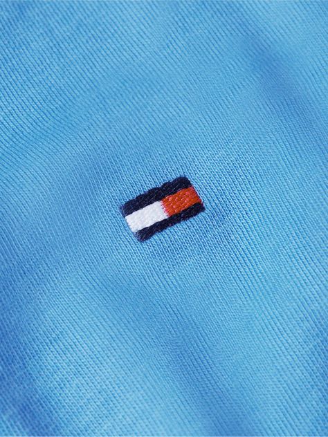 Polera Essent Cotton C Slim Fit Celeste Tommy Hilfiger-2